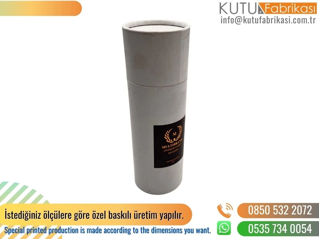 Gri Flok Kaplama Yalzıdrlı Uzun Silindir Kutu