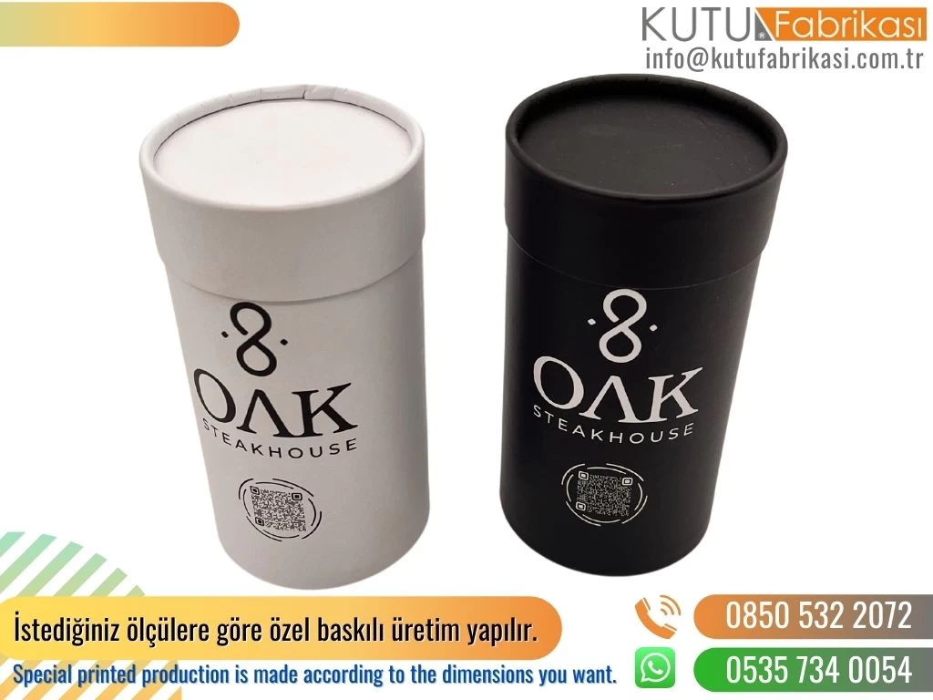 Siyah Beyaz Takım Silindir Kutu