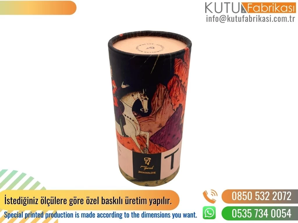 Fotoğraf Baskılı Lüks Silindir Kutu