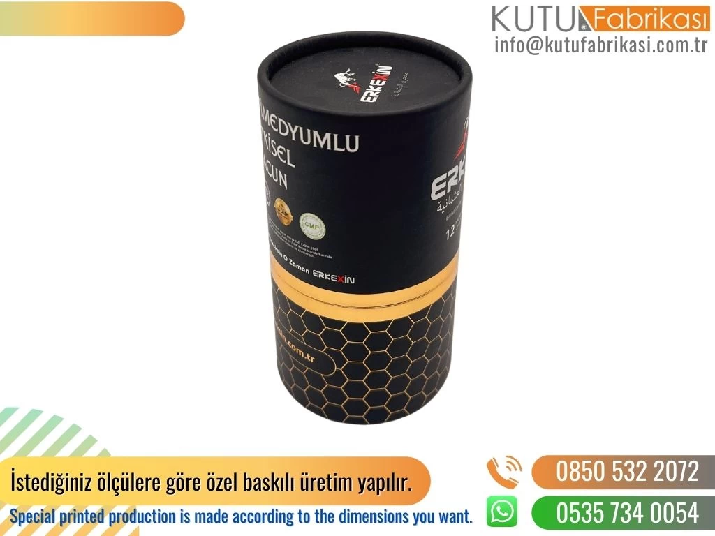 Gold Selefonlu Bitkisel Macun Silindir Kutu Siyah