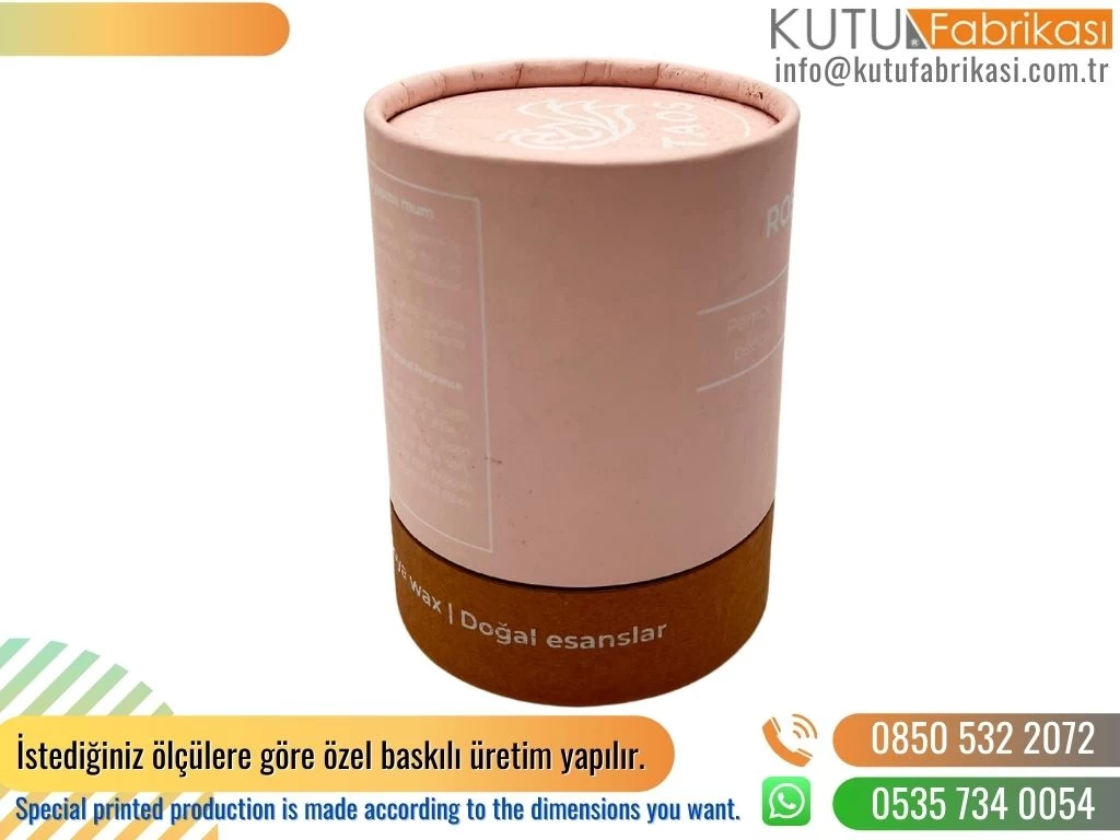 Çift Renkli Esans Silindir Kutusu Pembe