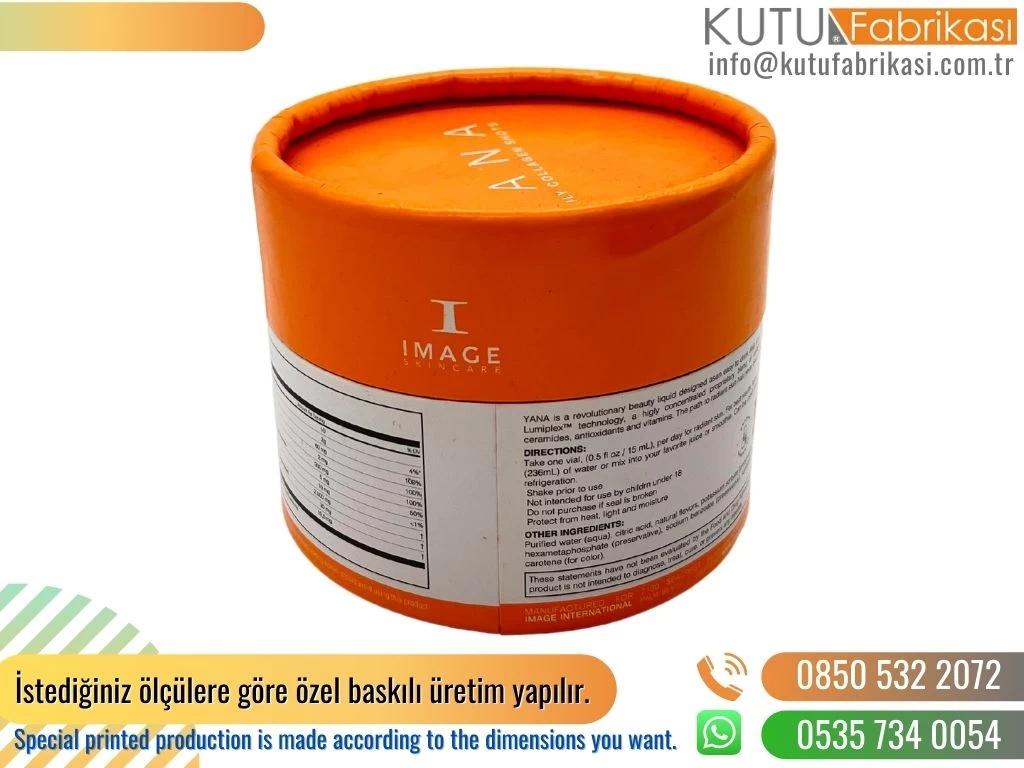 Küçük Baskılı Cilt Bakım Kremi Silindir Kutu