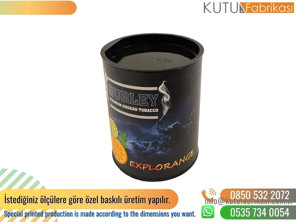 Plastik Kapaklı Nargile Tütünü Silindir Kutu