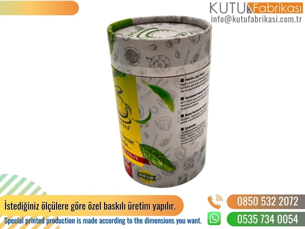 Fotoğraf Baskılı Orta Boy Çay Kutusu Yaprak Desenli