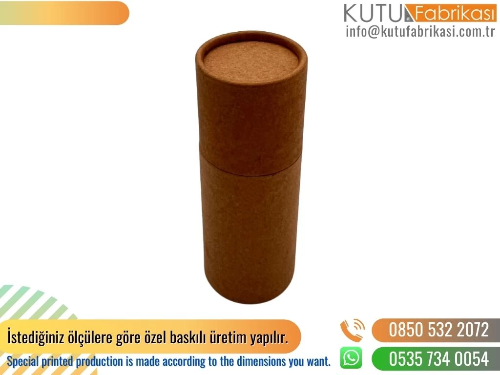 Küçük Kraft Baskısız Silindir Kutu