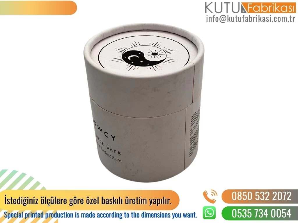 Kozmetik Krem  Silindir Kutu Beyaz