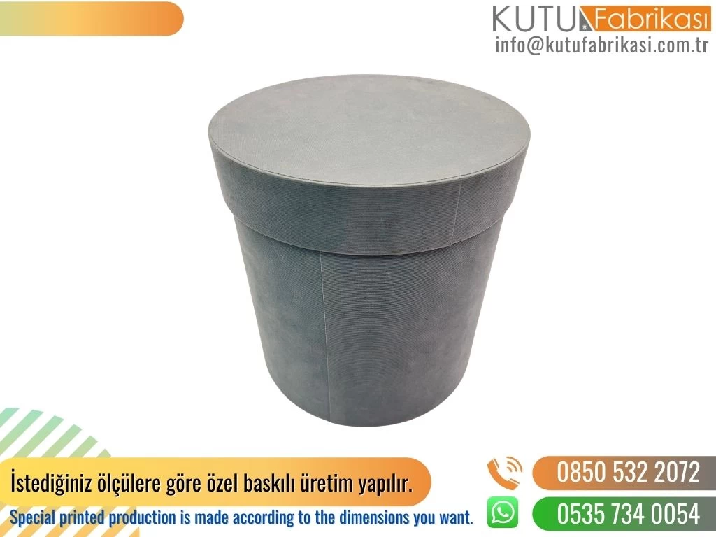 Kumaş Kaplı  Silindir Kutu Füme