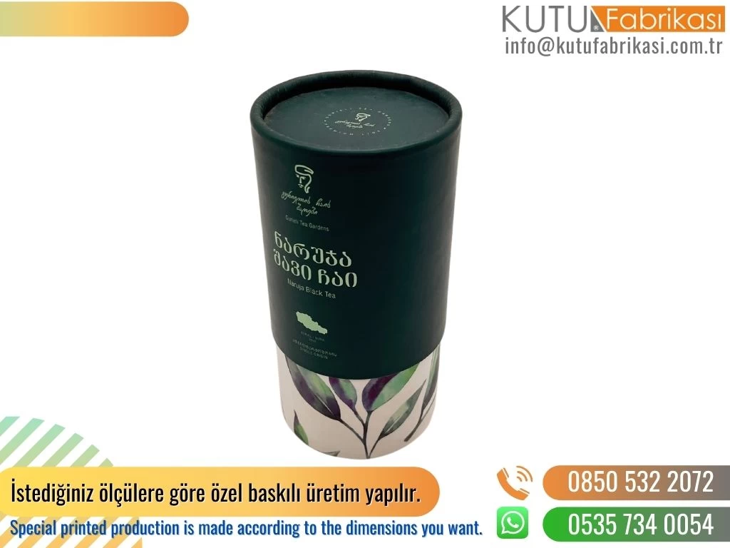 Ters Kapak Yeşil Silindir Kutu