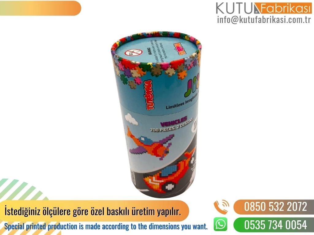 Karakter Baskılı Oyuncak Silindir Kutu