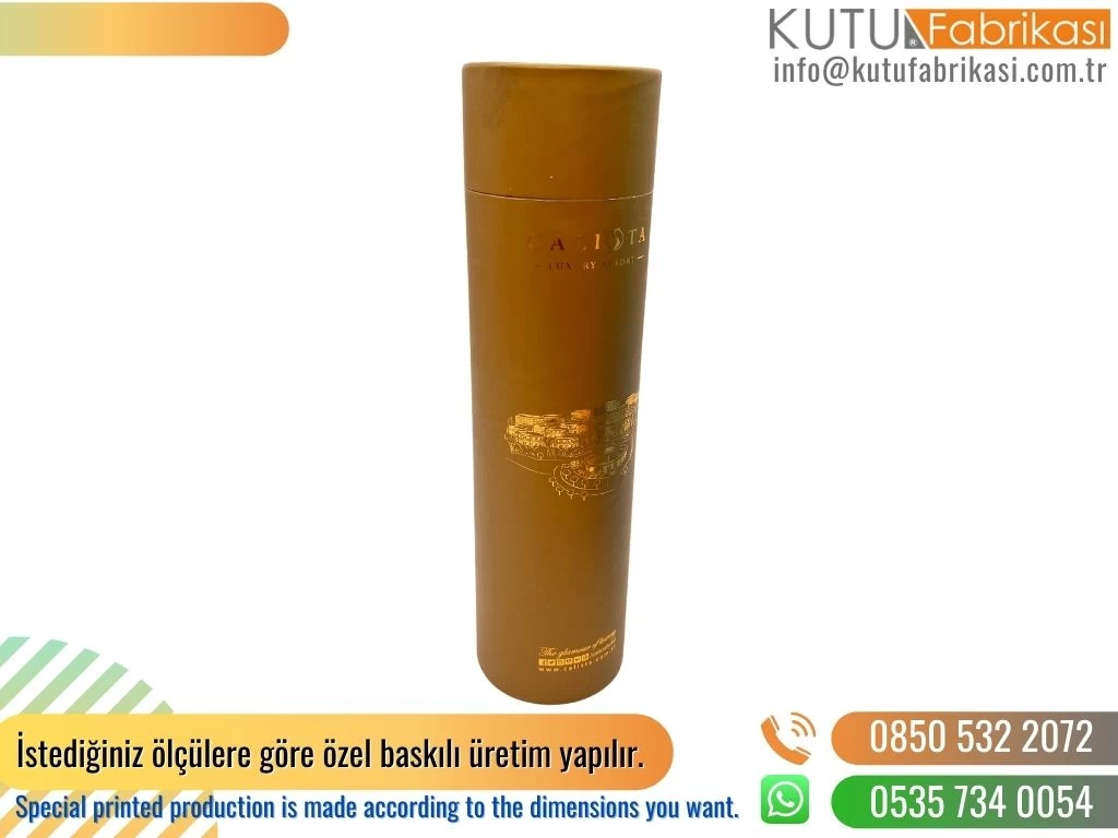 Kuruyemiş Kutusu Gold Yaldız Bordo Silindir Kutu
