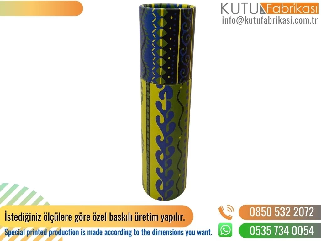 Turuncu Puantiyeli Şişe Silindir Kutu