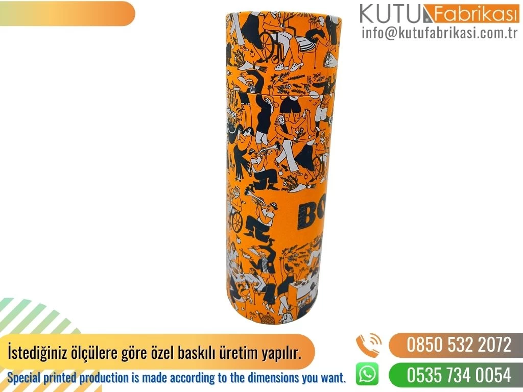 Desenli Büyük Silindir Kutu Meksika