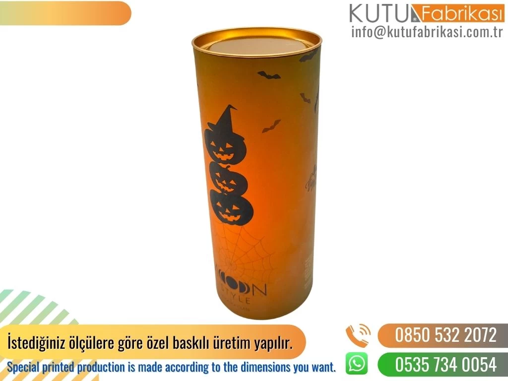 Turuncu Özel Üretim Silindir Kutu