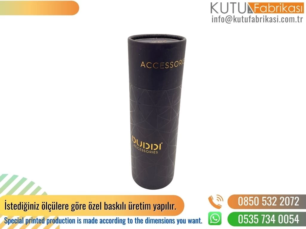 Metal Kapaklı Turuncu Silindir Kutu