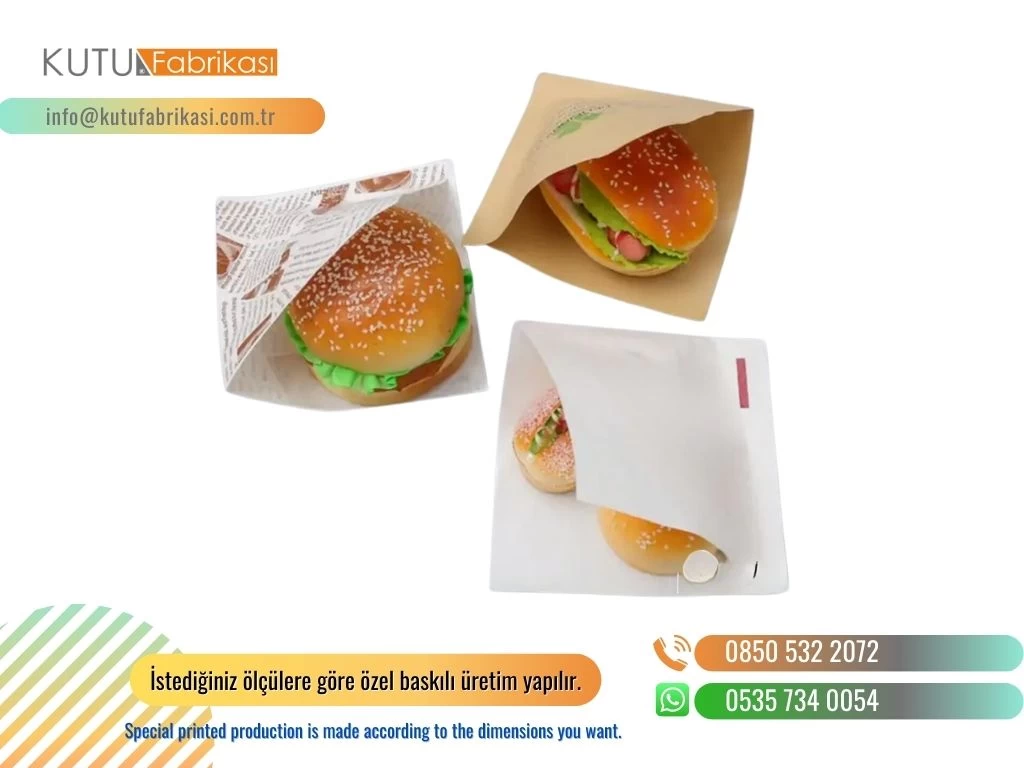 FAST FOOD AMBALAJ BASKILI KESE SARMA KAĞITLARI