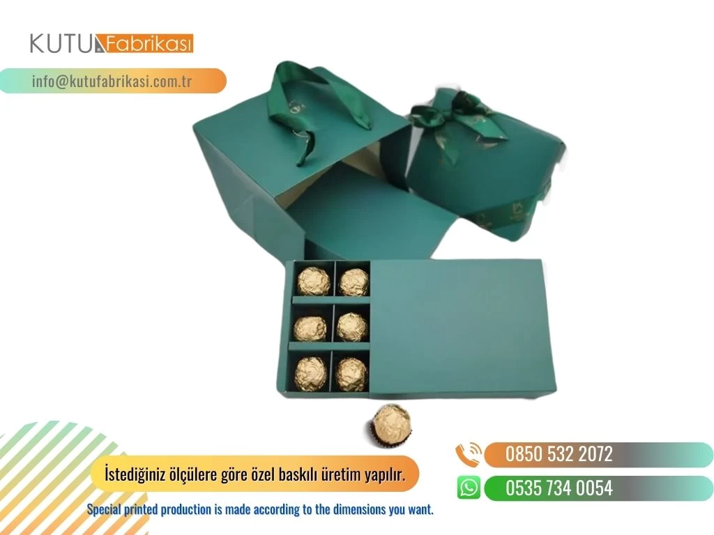 KARTON SEPERATORLU ÇİKOLATA KUTUSU VE ÇANTA TAKIM