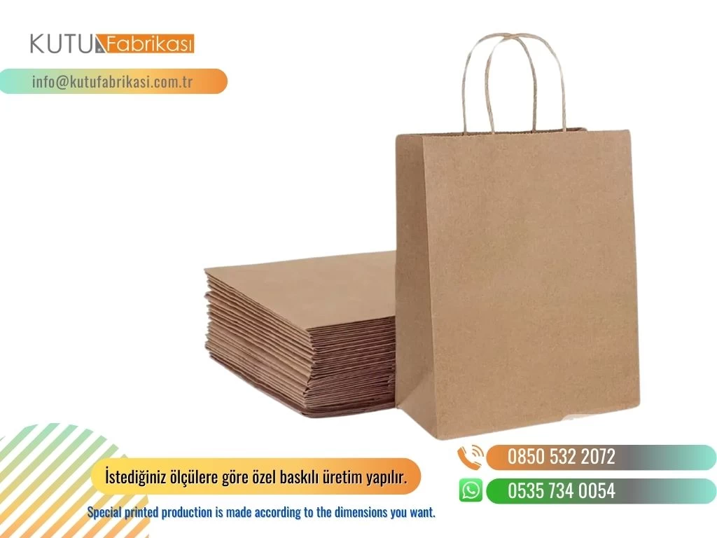 İp Saplı Baskısız Kraft Çantalar