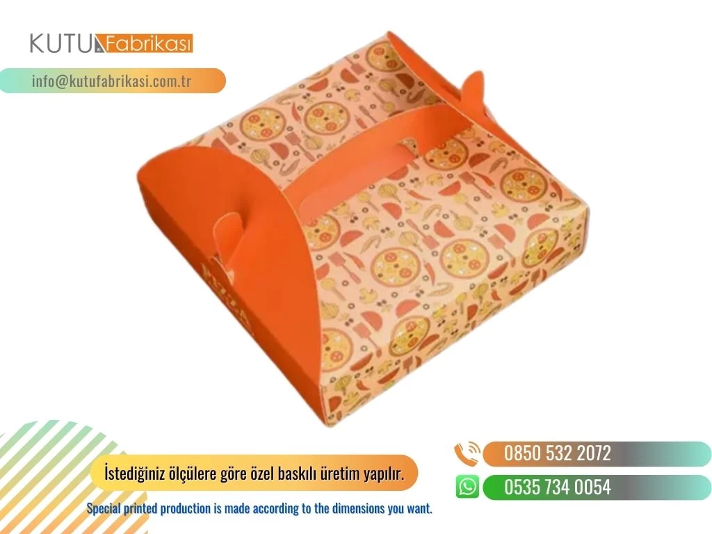 ÖZEL ÖLÇÜ TAŞIMA SAPLI PİZZA KUTUSU