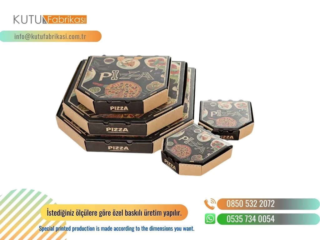 ÖZEL ŞEKİLLİ BASKILI TASARIM PİZZA KUTUSU