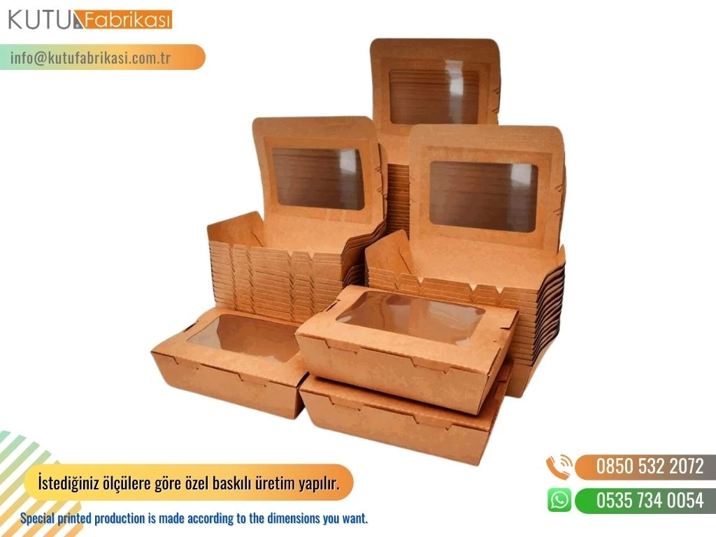 TEK KULLANIMLIK PENCERELİ KRAFT KAĞIT  GIDA AMBALAJ