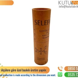 Kraft Uzun Kapaklı Tek Renk Baskılı Silindir Kutu