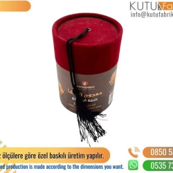Fotoğraf Baskılı Fes Kapaklı Kuruyemiş Silindir Kutu