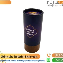 Çok Renk Baskılı İnce İlaç Silindir Kutu Ters Kapak