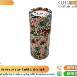 Çok Renk Baskılı İnce Promosyon Silindir Kutu Desenli
