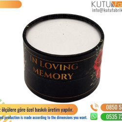 Gül Baskılı Hediyelik Silindir Kutu Siyah