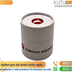 İki Renk Baskılı Küçük Promosyon Silindir Kutu Beyaz