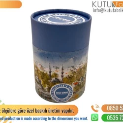 Manzara Baskılı Seçim Promosyon Belediye Silindir Kutu