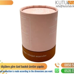 Çift Renkli Esans Silindir Kutusu Pembe