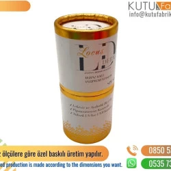 Gold Yaldızlı Lüks Kozmetik Promosyon Silindir Kutu
