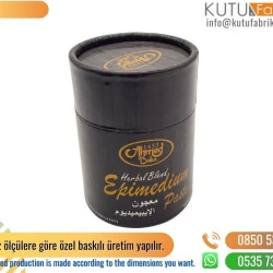 Siyah Baskılı Parlak Selefon Ballı Macun Silindir Kutu