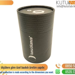 Siyah Baskılı Mat Selefon Silindir Ürün Kutusu