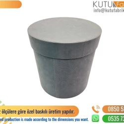 Kumaş Kaplı  Silindir Kutu Füme