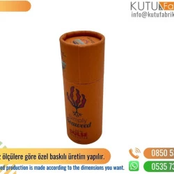 Mini Silindir Baskılı Gıda Kutusu Turuncu