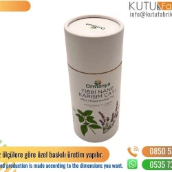Bitki Çayı Silindir Kutu Beyaz